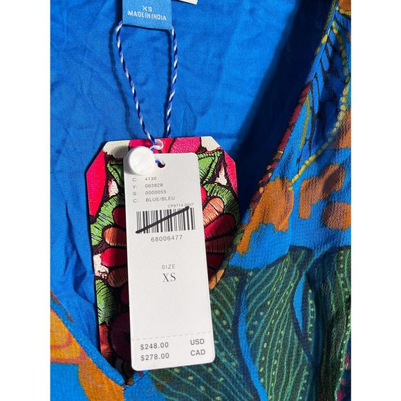 New Anthropologie x Farm Rio Puff Sleeve Maxi Dress sz XS - Picture 6 of 9